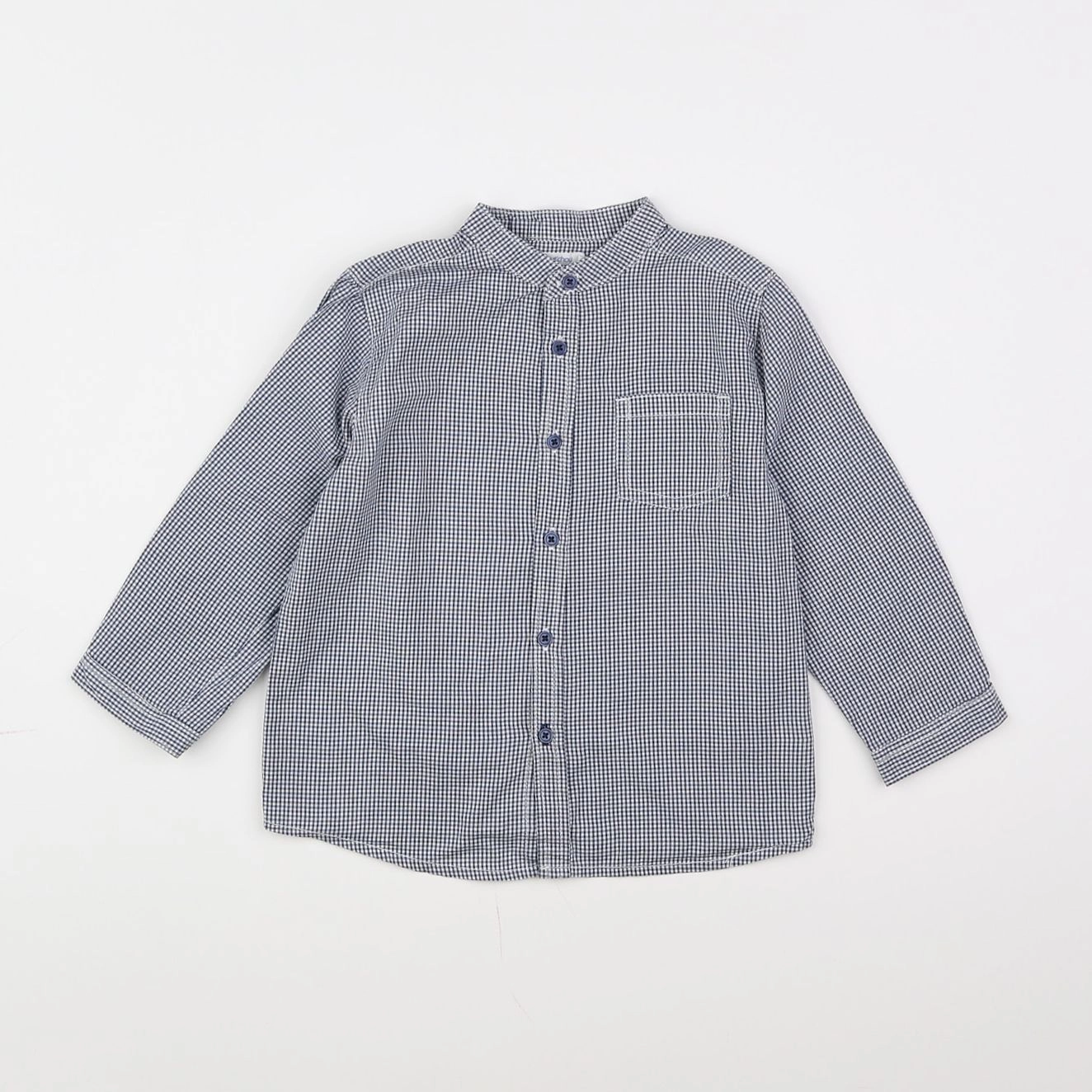 Boutchou - chemise bleu, blanc - 2 ans
